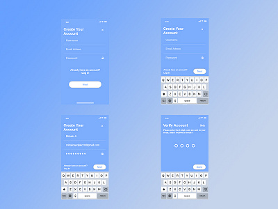 Create Account & Verification Process adobe app appdesign design illustration photoshop ui uidesign userinterface ux uxdesign vector