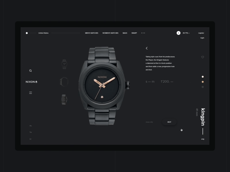 NIXON web site / Concept / One_model concept fashion grid nixon project shop star steel ui ux wars watches