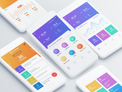 Healthcare Application Dashboard designs! clean ui dashboard gradient health healthcare minimal design mobile app with gradient mobile ui sketch ui ui design ux