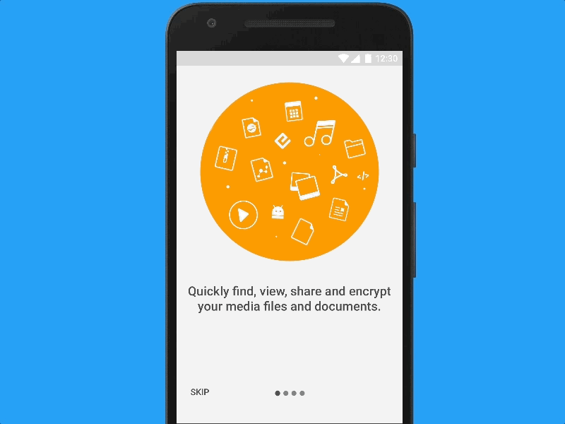 File Commander Onboarding android file commander framer onboarding