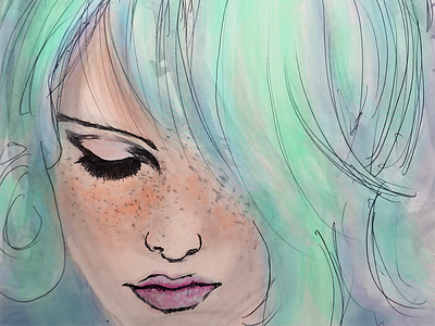 BlueVelvet 2d blue digital illustration sketch watercolor