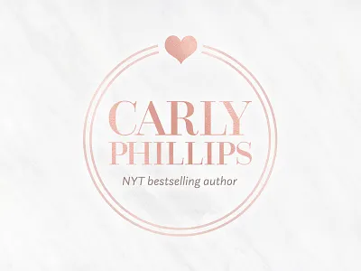 Carly Phillips author branding branding design logo logo design modern romance romantic rose gold