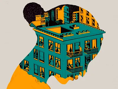 Home afterhours city poster silhouette surrealism