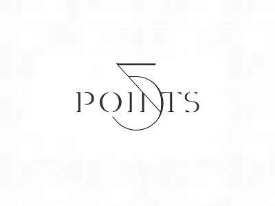 Five points lettering logo style typography