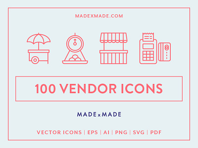 Made By Made | Line Icons – Vendor farmer food icons illustrations infographics line icons market symbols ui ux vector vendor