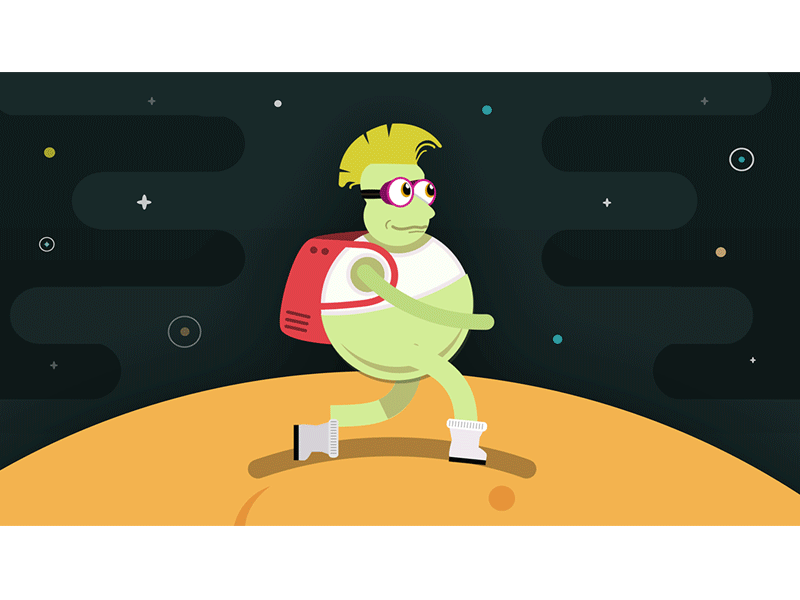 Character Animation - KARL after effects alien animated character character animation illustration simple animation skillshare walking