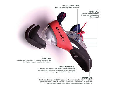 Oracle - Deconstructed climbing climbing shoes evolv outdoors photoshop product photography rock climbing sports