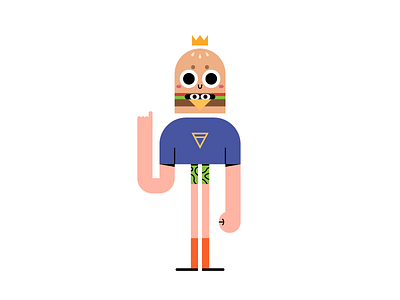 VegBurgerking burger camo character high socks king simple veggie