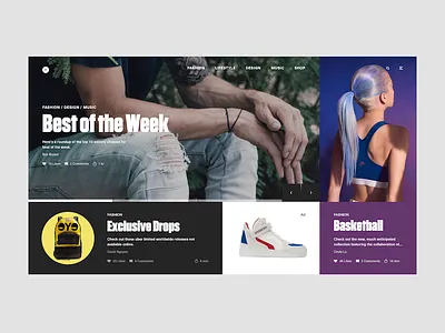 Hype fashion homepage ui ux website