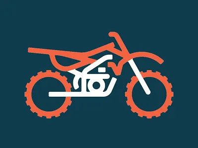 Braaap. 2 colors bike dirt bike icon logo minimal motorcycle wheels