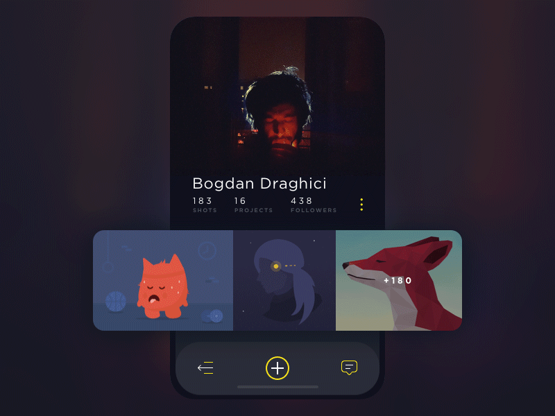 Not Daily UI - Profile animated challenge cinemagraph dribbble flat gallery gif illustration minimal portfolio profile ui