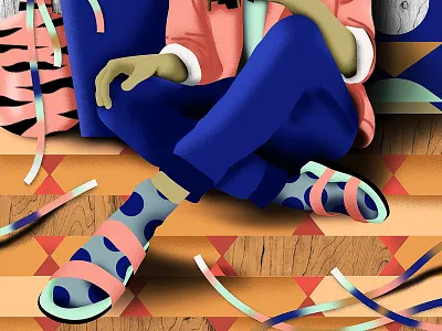 Detail from a Selfie illustration 2d illustration details gradient mirror selfie shoes socks