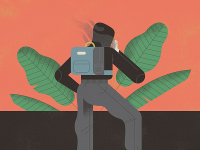 Commuter character flat illustration