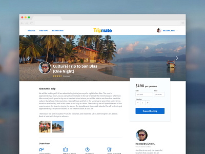 Tripmate Redesign - Trip Detail Page desktop detail page panama redesign responsive web tours travel travel website trip tripmate trips