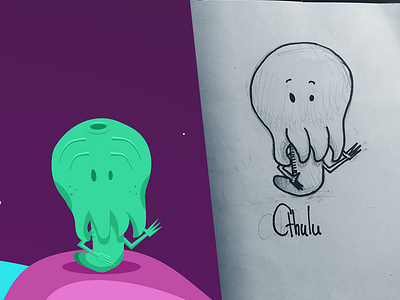 Cthulu cthulhu flat game illustration illustrator sketch space