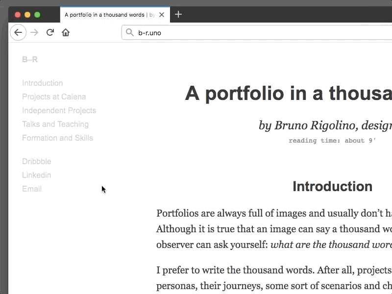 Portfolio menu arial georgia menu portfolio transition
