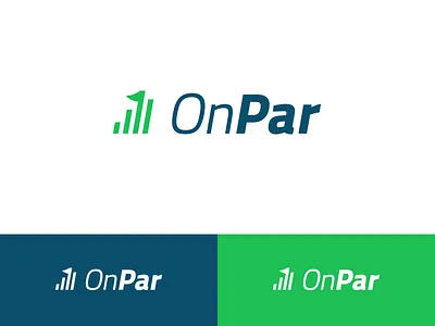 OnPar Logo Option #2 analytics bar graph brand branding flag identity logo par