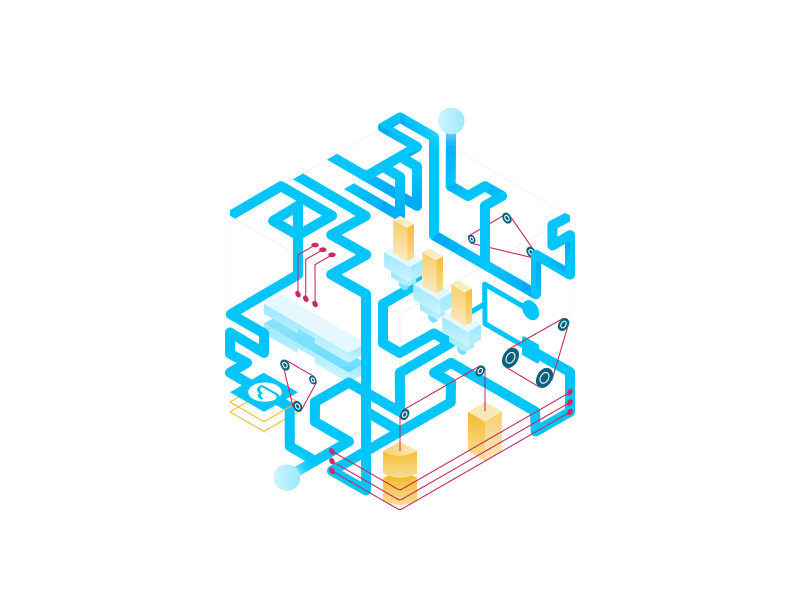 Infrastructure api concept connect cube data illustration information infrastructure