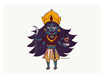 Kaali art characterdesign design god illustration indiangod mrugaillustration