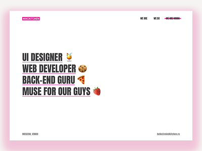MIND KITCHEN clean interface landing studio ui ux web website
