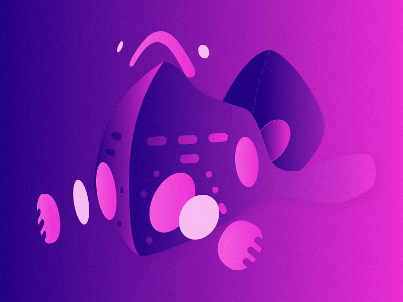 Breathing Mask - Explosion 3d animation design explosion gif gradient icon illustration mask pollution vector