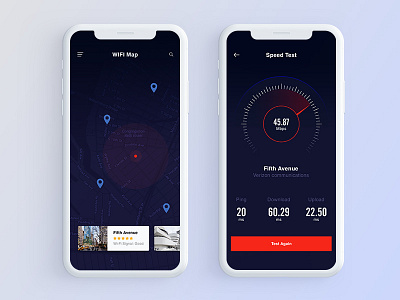 [W.I.P] Free Wifi Map analytics interface product scanner speedometer ui ux wifi