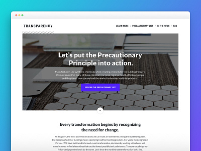Perkins + Will Transparency Site Redesign - Homepage