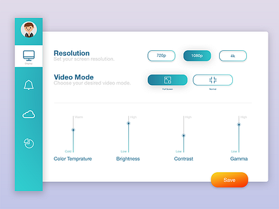 Daily UI 007 Settings Page dailyui gradient minimal settings settingui ui user
