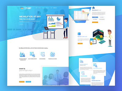 Crypto Training Landing Page bitcoin chart color crypto ful ico interface landing mining training ui ux