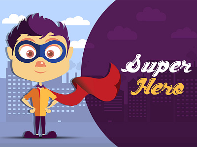 Super Hero Illustration Design buildings character creative design hero human illustrate illustration people super