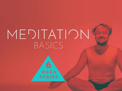 Event Poster banner coral man meditation multiply poster red teal triangle yoga