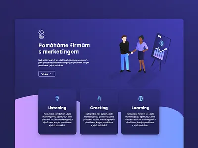 Market Landing Page clean gradient icons illustration isometric landing page layout ui ux visual design web website