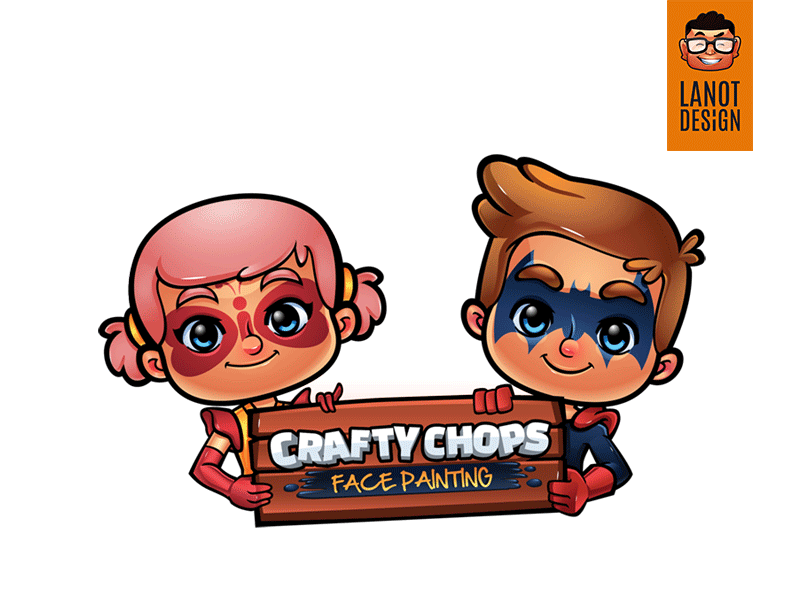 Craftychops Face Painting Logo Design cartoon cartoon logo digital designer freelancer graphic designer illustrator logo logo design logo designer mascot designer mascot logo