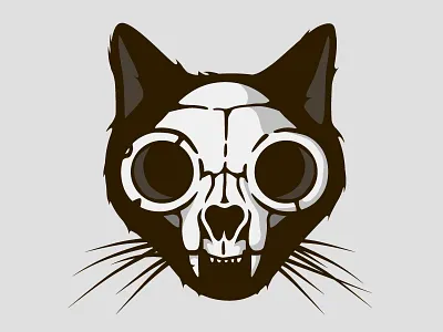 Kitty cat animal cat dead death haloween kitty print scary skeleton skull