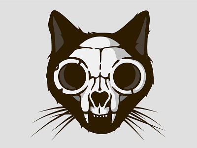 Kitty cat animal cat dead death haloween kitty print scary skeleton skull