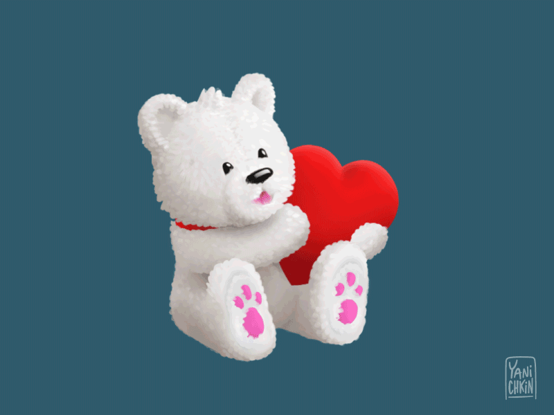 Plush tenderness bear heart plush ps spine