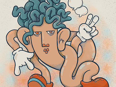 o shit waddap! alien boy cartoon dreads gloves shiny wavy weird