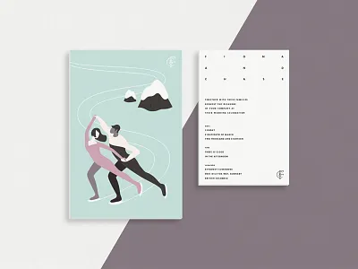 Wedding Stationery for F&C ice ice skating illustration invitation minimalist skating stationery vector wedding wedding illustration wedding invitation wedding stationery