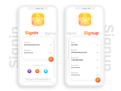 Signin UI Design card design gradient layout login signin signup social ui