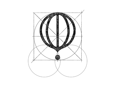 Hot-Air Balloon Sketch daily logo design logo logo design minimal modernist