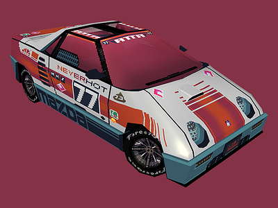 Mazda Autozam AZ-1 / Sunset / Front 16 bit 3d car icon illustration livery low poly maya object pixel art