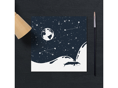 Double Exposure adventure badge creative double explore exposure grunge logo ocean space wanderlust whale
