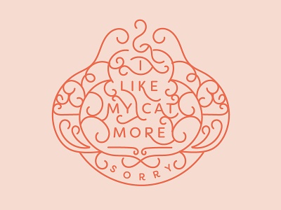 I like you but.... cat detail illustration line pink typography vector