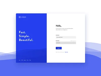 Sign in design dynamic fluid login sign in split view ui ux waves website