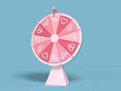 Valentine's Day Wheel of Fortune 3d c4d love luck valentines day wheel of fortune