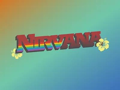 Nirvana 2018 (New) extrude gradient illustrator rainbow typography vectorr vibrant