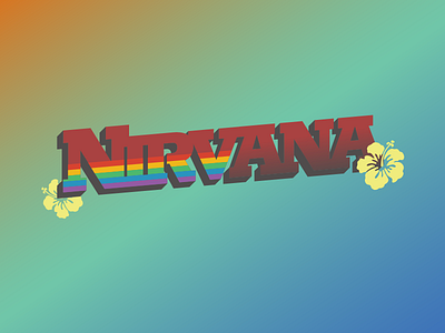 Nirvana 2018 (New) extrude gradient illustrator rainbow typography vectorr vibrant