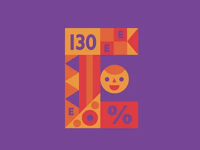 E design e illustration letter numbers pattern