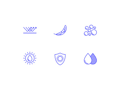 Solavé Icons air air flow bounce bubble feather icon illustration sun tractorbeam water drop