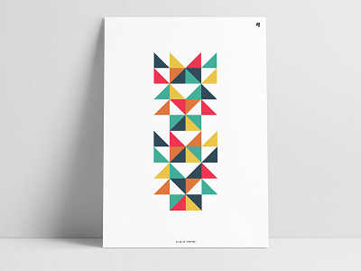 Triangles abstract art design fineart geometric illustration modern poster print retro shape triangle